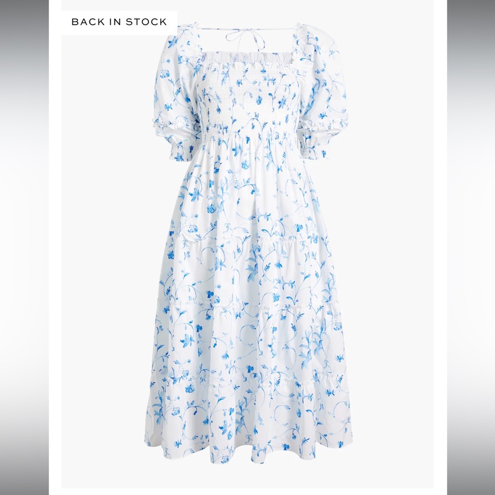 Hill House Nesli Nap Dress in Blue Botanical